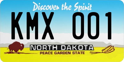 ND license plate KMX001