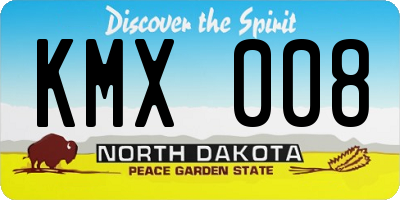 ND license plate KMX008