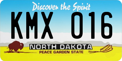 ND license plate KMX016