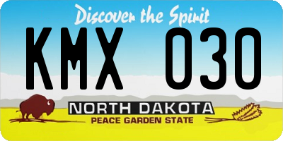 ND license plate KMX030