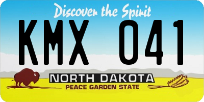 ND license plate KMX041
