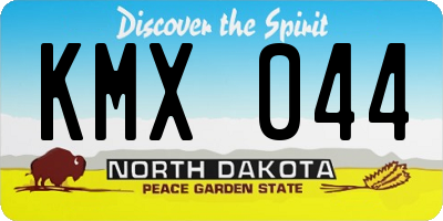 ND license plate KMX044