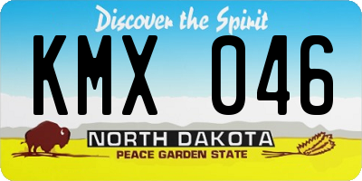 ND license plate KMX046
