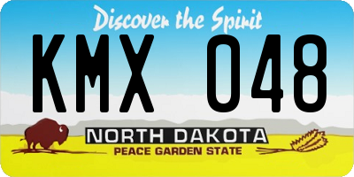 ND license plate KMX048