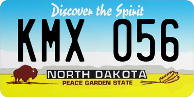 ND license plate KMX056