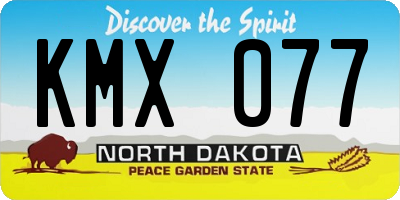 ND license plate KMX077