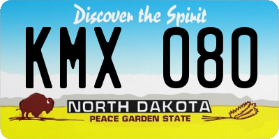 ND license plate KMX080