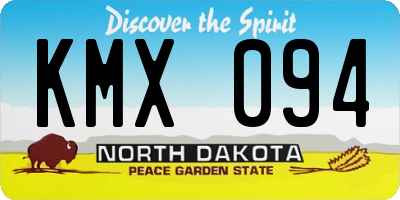 ND license plate KMX094