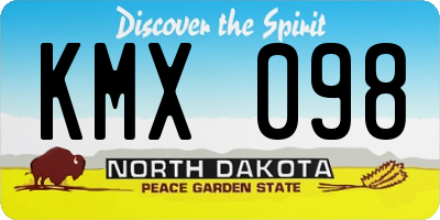 ND license plate KMX098