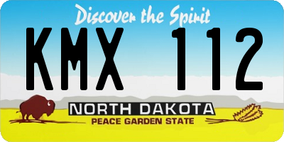 ND license plate KMX112