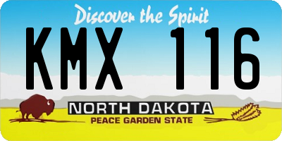 ND license plate KMX116