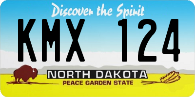 ND license plate KMX124