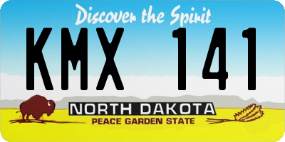 ND license plate KMX141