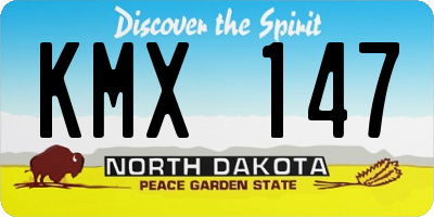 ND license plate KMX147