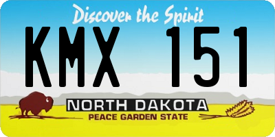 ND license plate KMX151