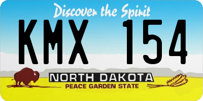 ND license plate KMX154