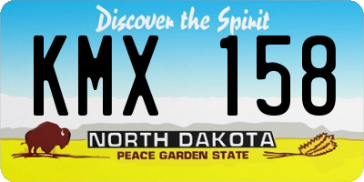 ND license plate KMX158