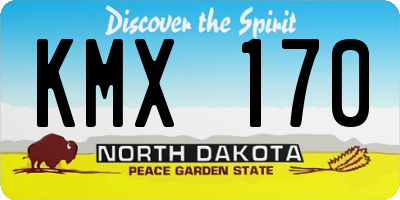 ND license plate KMX170