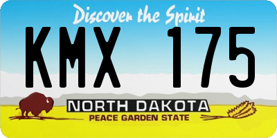 ND license plate KMX175