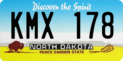 ND license plate KMX178