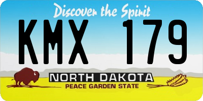 ND license plate KMX179