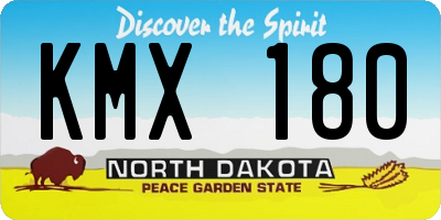 ND license plate KMX180