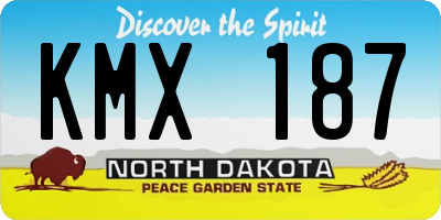 ND license plate KMX187