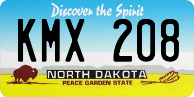 ND license plate KMX208