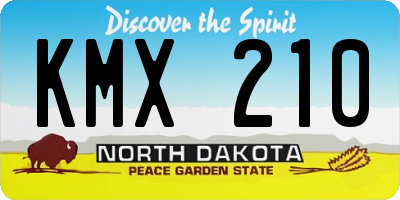 ND license plate KMX210