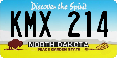 ND license plate KMX214