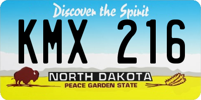 ND license plate KMX216