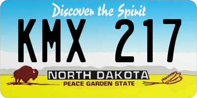ND license plate KMX217