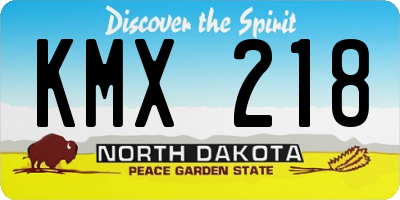 ND license plate KMX218