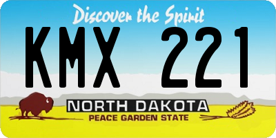 ND license plate KMX221