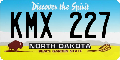 ND license plate KMX227