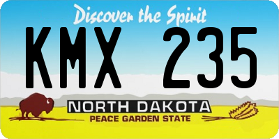ND license plate KMX235