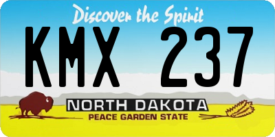 ND license plate KMX237