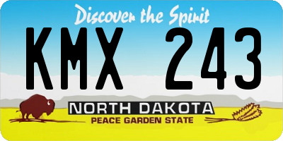 ND license plate KMX243