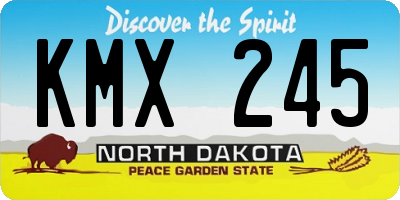ND license plate KMX245