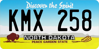 ND license plate KMX258