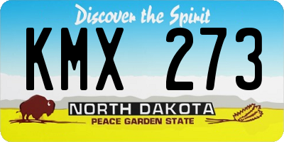 ND license plate KMX273