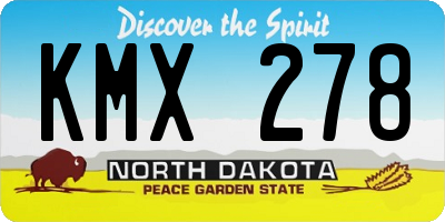 ND license plate KMX278