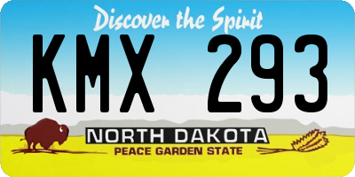 ND license plate KMX293