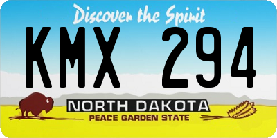 ND license plate KMX294
