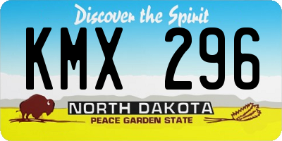 ND license plate KMX296