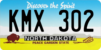 ND license plate KMX302