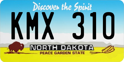 ND license plate KMX310
