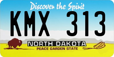 ND license plate KMX313