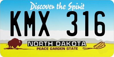 ND license plate KMX316