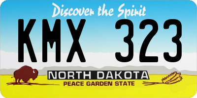 ND license plate KMX323